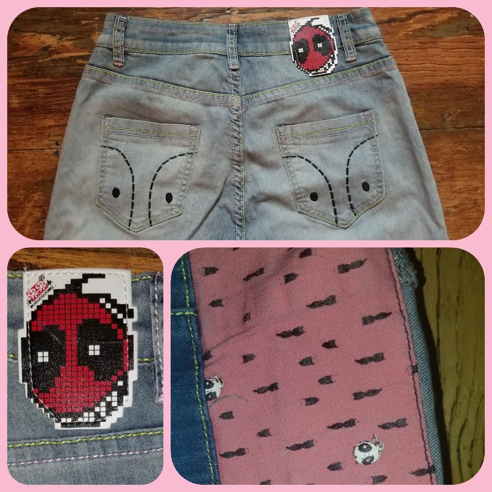 SOLD🌈 Asian MUGUOGUOMU Krazy kute KAWAII jeans - Picture 5 of 8